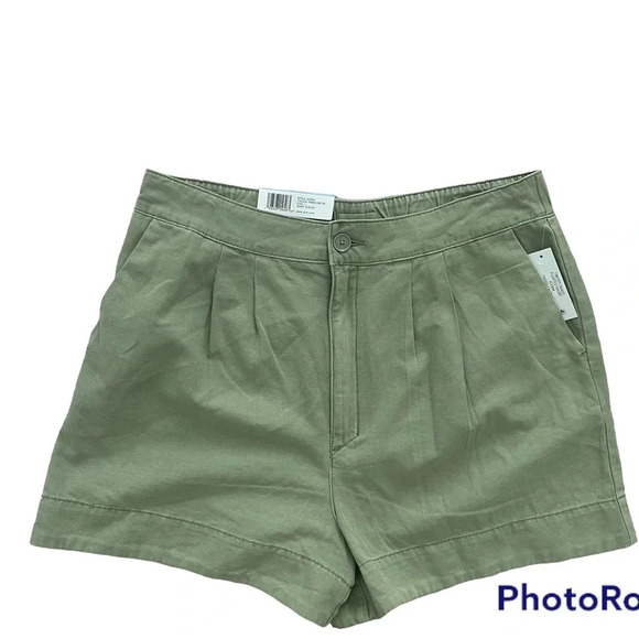 Joie Pleated Shorts Cotton Linen Blend Size Large - Picture 9 of 9